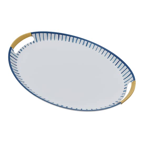 17" Oval Melamine Tray with Wrapped Handles by Celebrate It™